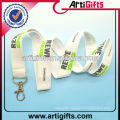 White color flat polyester lanyards with printed logo